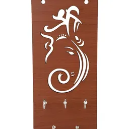 SEHAZ ARTWORKS Brown Wooden 5 Hooks Wall Key Holder-picture-35