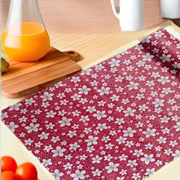 Aura Red & Off White Floral Printed Water Resistant Shelf Liner Organiser-3
