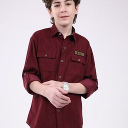 Monte Carlo Boys Spread Collar Roll-Up Sleeves Cotton Casual Shirt-picture-36