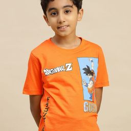 Kids Ville Boys Goku Printed Round Neck Regular Fit Pure Cotton T-Shirt-image-73