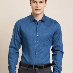 Turtle Classic Slim Fit Micro Ditsy Printed Pure Cotton Formal Opaque Shirt-image-87