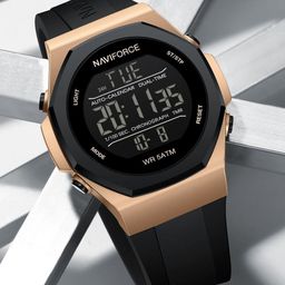 Naviforce Men Round Dial & Straps Digital Watch NF7117 RG B-image-39
