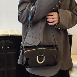 LULU & SKY PU Structured Handheld Bag With Tasselled image 4