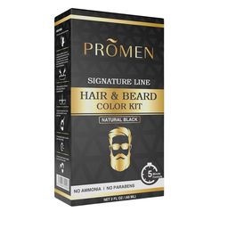 Promen Men Signature Line Hair & Beard Color Kit - 60 ml - Natural Black-26