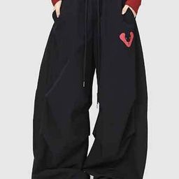 LULU & SKY Women Baggy Fit High-Rise Drawstring Elasticated Waist Trousers-image-35