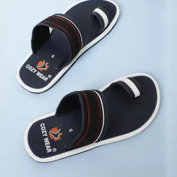 Cozy Wear Men Navy Blue One Toe Casual Flip Flops-picture-30