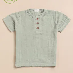 COT & CANDY Kids Striped Henley Neck Pockets T-shirt-25