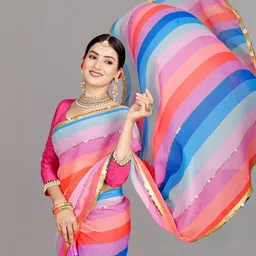 GAVUBAA Multi Pure Georgette Sarees-picture-1