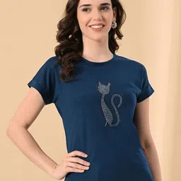 OWL MINK Graphic Printed Round Neck Pure Cotton T-shirt-image-89