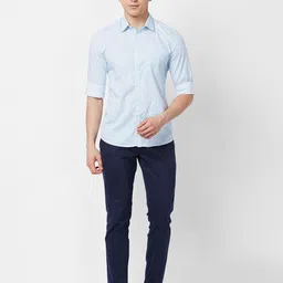 Parx Men Spread Collar Micro Checked Cotton Slim Fit Casual Shirt-image-46