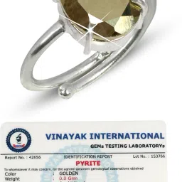 Certified Natural Pyrite Adjustable Ring for Unisex Crystal, Stone Ring-image-51