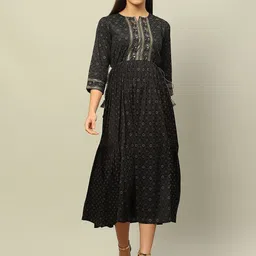 Rangriti Ethnic Motifs Print Fit and Flare Dress-picture-53