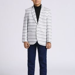 YK Boys Printed Full Sleeves Single Breasted Blazer-image-6