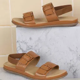 Metro Open Toe Women Flats with Buckles-29
