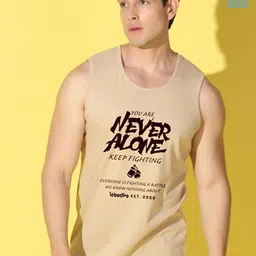 WOOSTRO Pack Of 2 Printed Combed Cotton Gym Vests VWS26(ALONE RUST)(ENJOY LGTGREEN)-picture-57