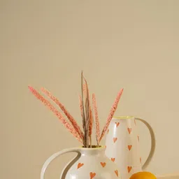 PUREZENTO 2Pcs White & Yellow Printed Ceramic Flower Vase-0