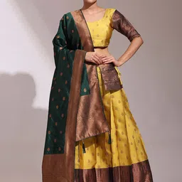 DIVASTRI Semi-Stitched Lehenga & Unstitched Blouse With Dupatta-picture-18
