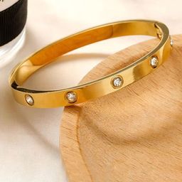 DressBerry American Diamond Gold-Plated Kada Bracelet-37