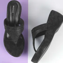Mochi Women Embellished Comfort Peep Toes-31