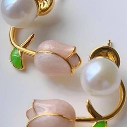 Pastel Enamel Flower Earrings-image-82