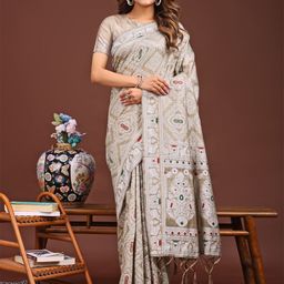 DIVASTRI Ethnic Motifs Ikat Saree-image-76