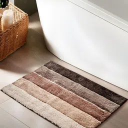 Home Centre Senegal Brown & Beige Striped Anti-Slip 1850 GSM Bath Mat-picture-32