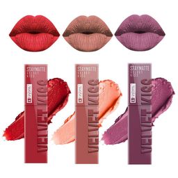 krayons Set Of 3 Velvet Kiss Lipstick - 3.5 ml Each-Sheer Nude-Orchid Love-Scarlet Red-3