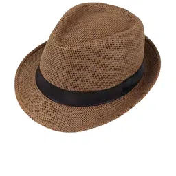 Infispace Men Solid Fedora Straw Hat image 4