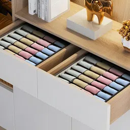TIED RIBBONS Beige Set of 2 Regular Drawer Organiser Organisers image 5