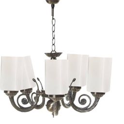 Somil Antique 5-Light Chandelier with Glass Shades, White Lighting Effect, Metal Fitting. LED Compatible. Dia: 42 X 42 X 100 Cm.-image-29