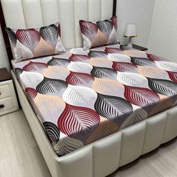 Pure Decor Amulya White & Black Microfiber 180 TC Queen Bedsheet Set 2.28 m x 2.54m-image-88