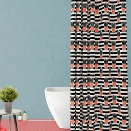 ArtzFolio Black & White Striped Waterproof Shower Curtain-image-48