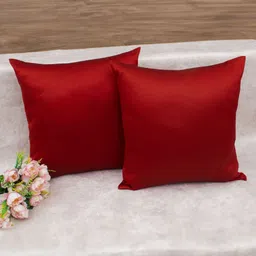 RoyalDeco Maroon Set of 2 Square Cushion Covers-picture-18
