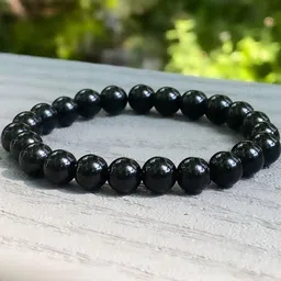Inites Black Beaded Adjustable Elastic Bracelet-image-70