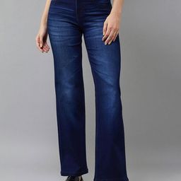 BAESD Women Wide Leg Mid-Rise Stretchable Jeans-image-82