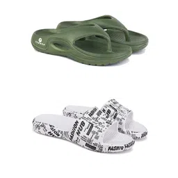 PENNEN Men Set Of 2 Slider & Thong Flip-Flops-32