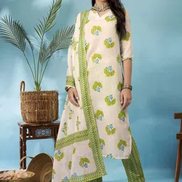 Anouk Women Floral Printed Regular Kurta with Trousers & With Dupatta-12