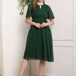 Tushita Georgette Flared Sleeve Fit & Flare Dress-image-90