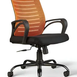 CELLBELL Desire C104 Orange-Coloured & Black Mid Back Comfortable Office Executive Chair-image-8