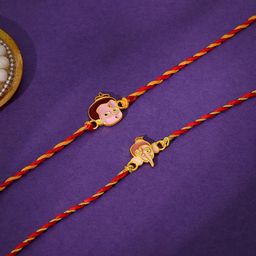 GIVA 925 Silver Set Of 2 Threaded Rakhi With Roli & Rice-image-25