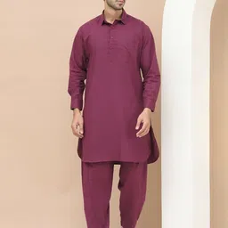 GRAGE Men Purple Kurta Sets-picture-17