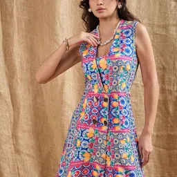SASSAFRAS Print Dress-image-46
