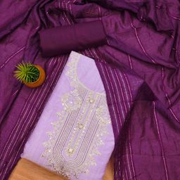 Blissta Sequinnce Embellished Unstitched Dress Material-picture-11