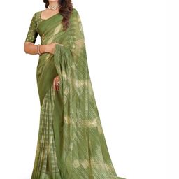 SSHAGUN LIFESTYLE Green Printed Daily Wear Georgette Saree-picture-36