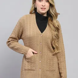Monte Carlo Women Cable Knit Woollen Cardigan-image-34