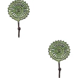 IndianShelf Bronze Toned 2 Pieces Brass Flower Wall Mounted Hooks-picture-8