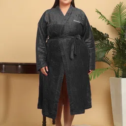 KLOTTHE Self Design Woolen Bath Robe With Belt-image-73