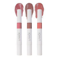 LAMIOR 3 Pcs Peptide Glaze Lip Balm-4 ml ShadeStrawberry Cake, Champagne Cream, Raspberry-54