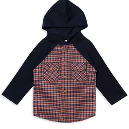 My Milestones Boys Hood Tartan Checked Cotton Casual Shirt-image-57