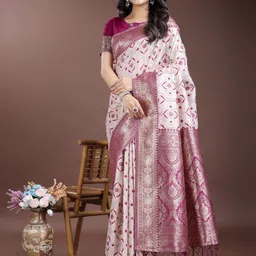 Astita Ethnic Motifs Printed Woven Design Zari Saree-picture-18